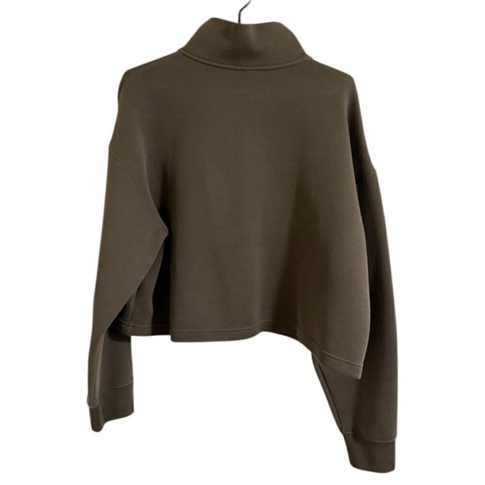 Mackage Army Green Lizia Cropped Pullover Half Zip - Picture 7 of 11